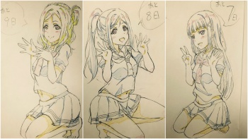 Animator ‘Love Live! Sunshine!!’ Memulai Ilustrasi Hitungan Mundur di Twitternya