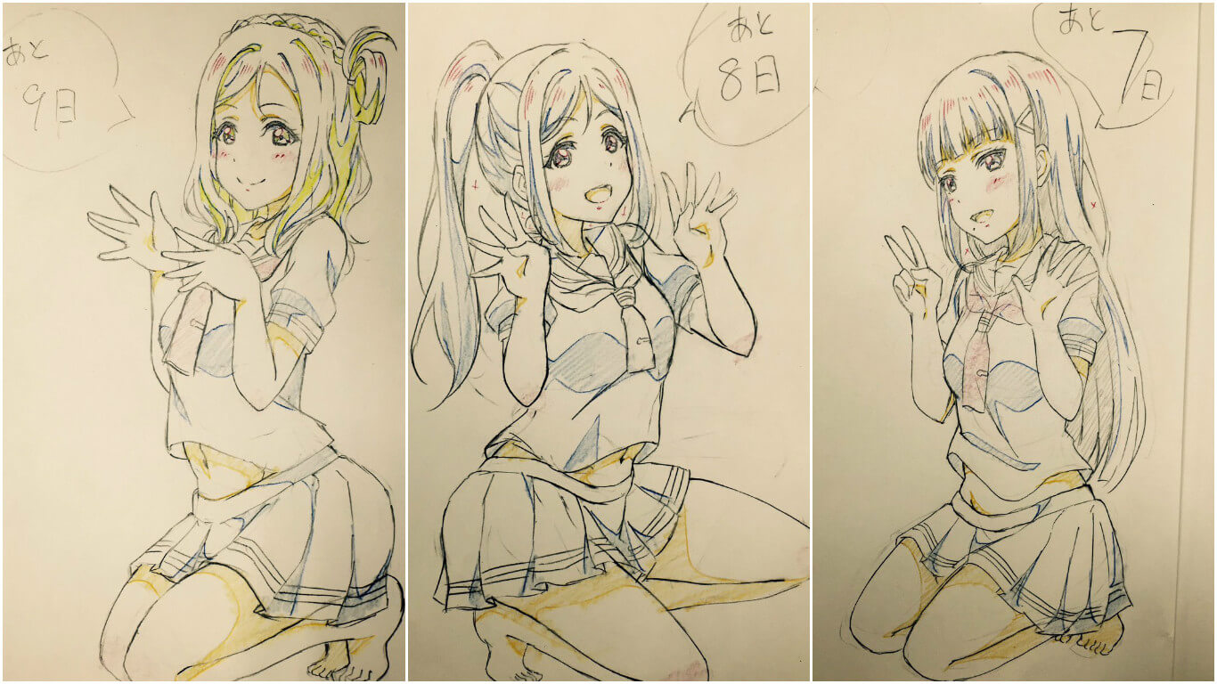 Animator ‘Love Live! Sunshine!!’ Memulai Ilustrasi Hitungan Mundur di Twitternya