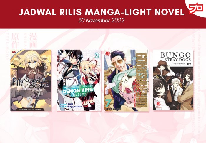 Ini Dia, Jadwal Rilis Manga-Light Novel di Indonesia Minggu Ini! [30 November 2022]